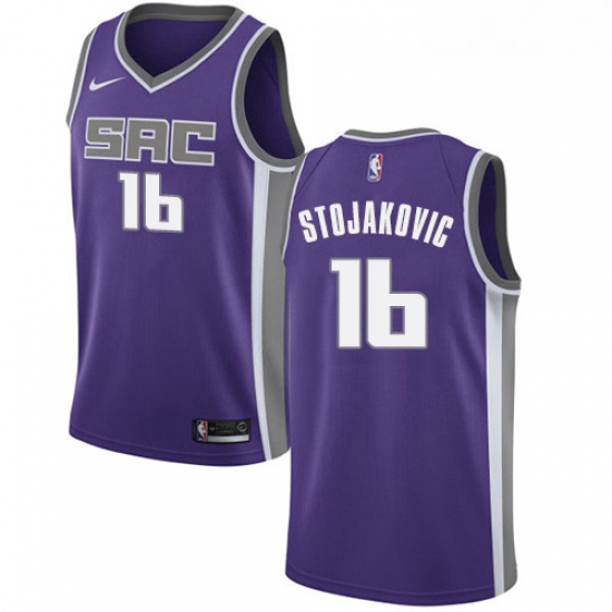 Womens Nike Sacramento Kings 16 Peja Stojakovic Swingman Purple Road NBA Jersey Icon Edition