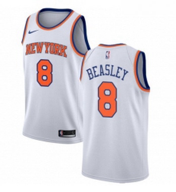 Womens Nike New York Knicks 8 Michael Beasley Authentic White NBA Jersey Association Edition