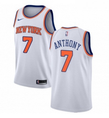 Womens Nike New York Knicks 7 Carmelo Anthony Swingman White NBA Jersey Association Edition