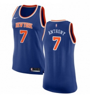 Womens Nike New York Knicks 7 Carmelo Anthony Authentic Royal Blue NBA Jersey Icon Edition