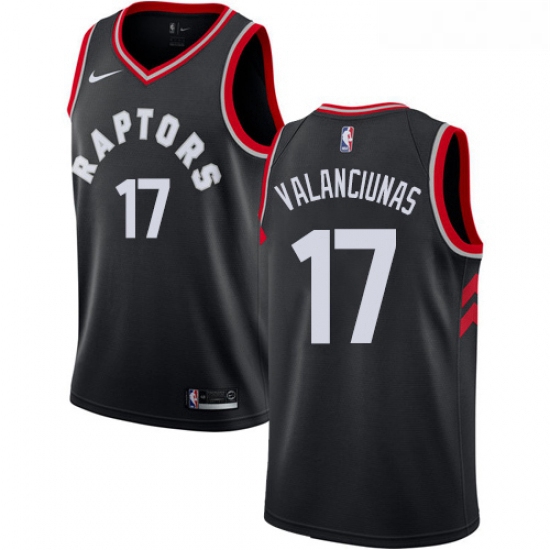 Womens Nike Toronto Raptors 17 Jonas Valanciunas Swingman Black Alternate NBA Jersey Statement Editi