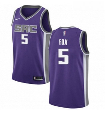 Womens Nike Sacramento Kings 5 DeAaron Fox Swingman Purple Road NBA Jersey Icon Edition