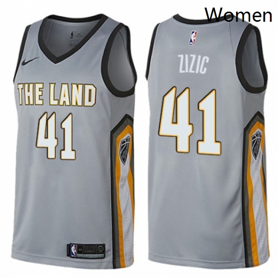 Womens Nike Cleveland Cavaliers 41 Ante Zizic Swingman Gray NBA Jersey City Edition