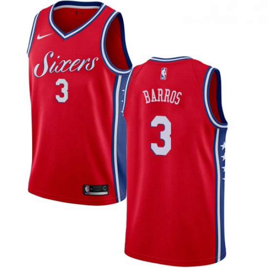 Womens Nike Philadelphia 76ers 3 Dana Barros Swingman Red Alternate NBA Jersey Statement Edition