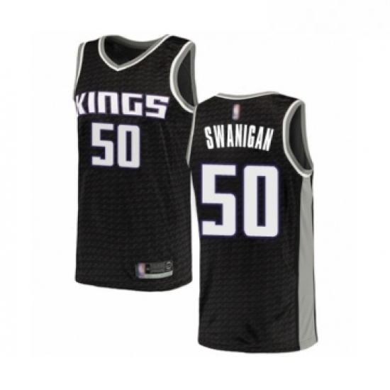 Womens Sacramento Kings 50 Caleb Swanigan Swingman Black Basketball Jersey Statement Edition