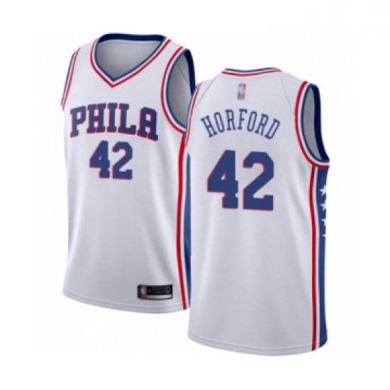 Womens Philadelphia 76ers 42 Al Horford Swingman White Basketball Jersey Association Edition