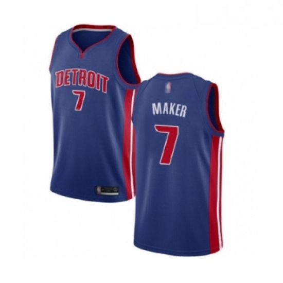 Youth Detroit Pistons 7 Thon Maker Swingman Royal Blue Basketball Jersey Icon Edition