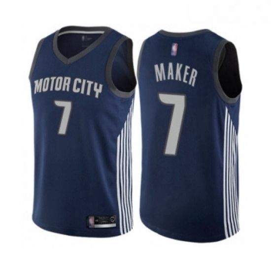 Youth Detroit Pistons 7 Thon Maker Swingman Navy Blue Basketball Jersey City Edition