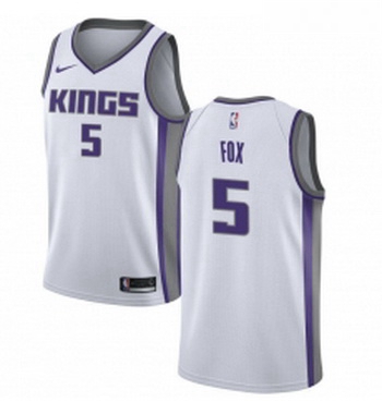 Womens Nike Sacramento Kings 5 DeAaron Fox Swingman White NBA Jersey Association Edition