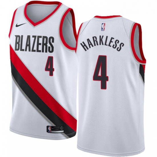 Womens Nike Portland Trail Blazers 4 Moe Harkless Authentic White Home NBA Jersey Association Editio