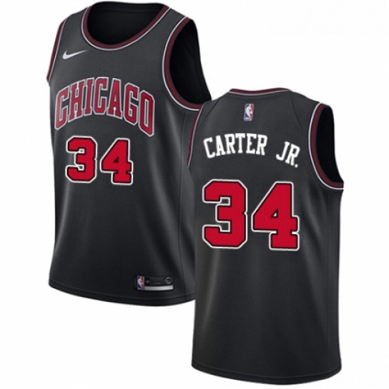 Womens Nike Chicago Bulls 34 Wendell Carter Jr Swingman Black NBA Jersey Statement Edition