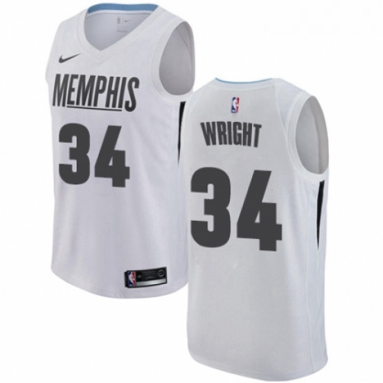 Womens Nike Memphis Grizzlies 34 Brandan Wright Swingman White NBA Jersey City Edition