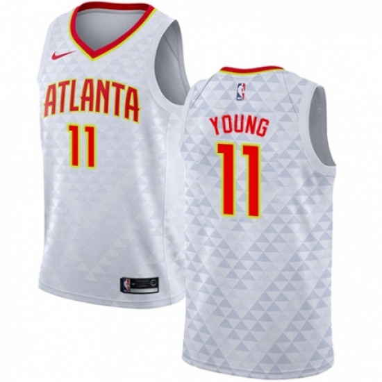 Womens Nike Atlanta Hawks 11 Trae Young Swingman White NBA Jersey Association Edition