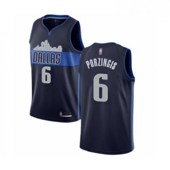 Womens Dallas Mavericks 6 Kristaps Porzingis Authentic Navy Blue Basketball Jersey Statement Edition