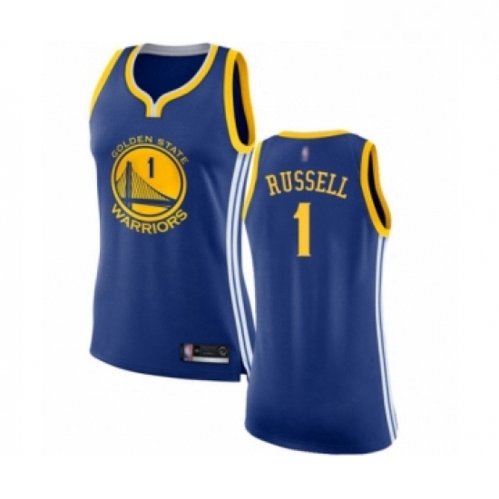 Womens Golden State Warriors 1 DAngelo Russell Swingman Royal Blue Basketball Jersey Icon Edition