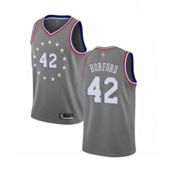 Womens Philadelphia 76ers 42 Al Horford Swingman Gray Basketball Jersey City Edition