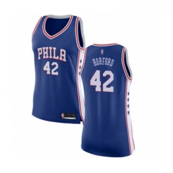 Womens Philadelphia 76ers 42 Al Horford Swingman Blue Basketball Jersey Icon Edition