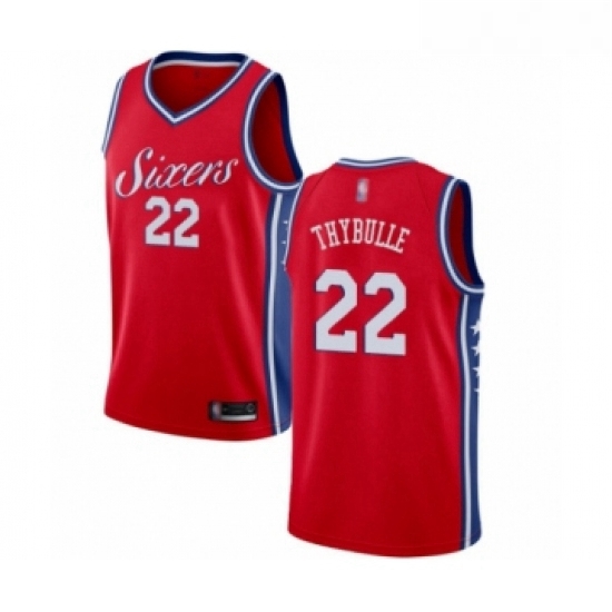 Womens Philadelphia 76ers 22 Mattise Thybulle Swingman Red Basketball Jersey Statement Edition