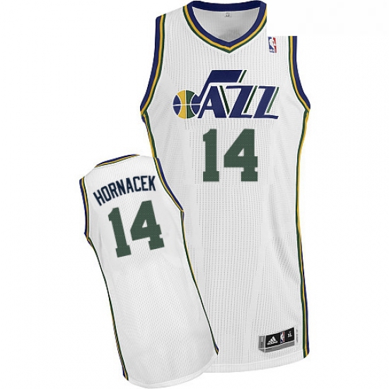 Womens Adidas Utah Jazz 14 Jeff Hornacek Authentic White Home NB