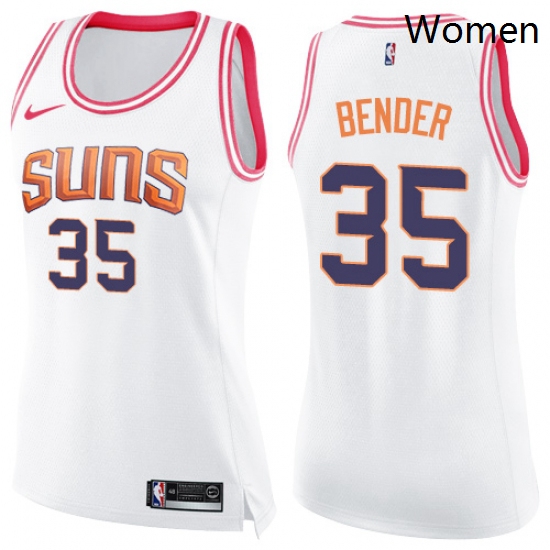 Womens Nike Phoenix Suns 35 Dragan Bender Swingman WhitePink Fas