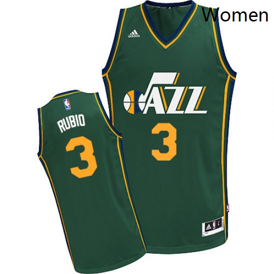 Womens Adidas Utah Jazz 3 Ricky Rubio Swingman Green Alternate NBA Jersey