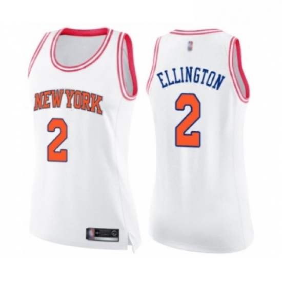 Womens New York Knicks 2 Wayne Ellington Swingman White Pink Fas