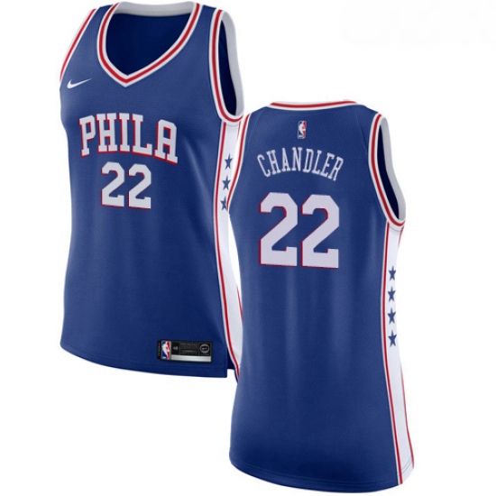 Womens Nike Philadelphia 76ers 22 Wilson Chandler Swingman Blue NBA Jersey Icon Edition