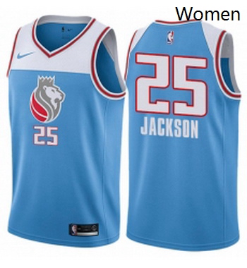 Womens Nike Sacramento Kings 25 Justin Jackson Swingman Blue NBA Jersey City Edition