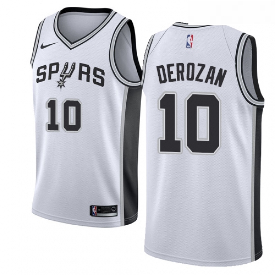 Womens Nike San Antonio Spurs 10 DeMar DeRozan Authentic White NBA Jersey Association Edition