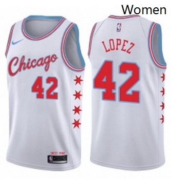 Womens Nike Chicago Bulls 42 Robin Lopez Swingman White NBA Jers