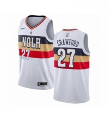 Womens Nike New Orleans Pelicans 27 Jordan Crawford White Swingman Jersey Earned Edition