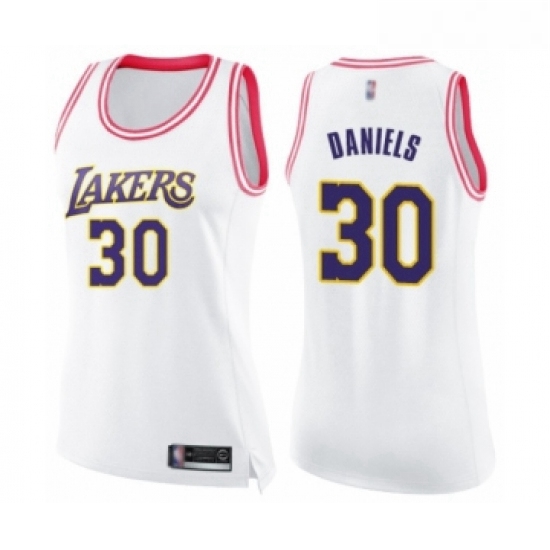 Womens Los Angeles Lakers 30 Troy Daniels Swingman White Pink Fa