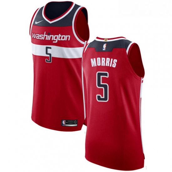 Womens Nike Washington Wizards 5 Markieff Morris Authentic Red Road NBA Jersey Icon Edition