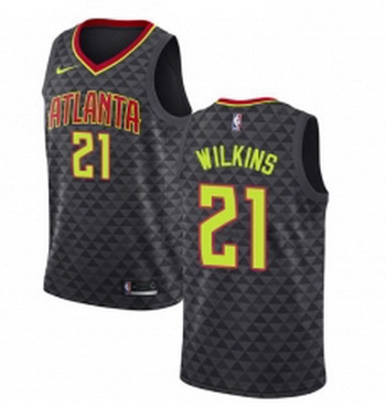 Womens Nike Atlanta Hawks 21 Dominique Wilkins Authentic Black Road NBA Jersey Icon Edition