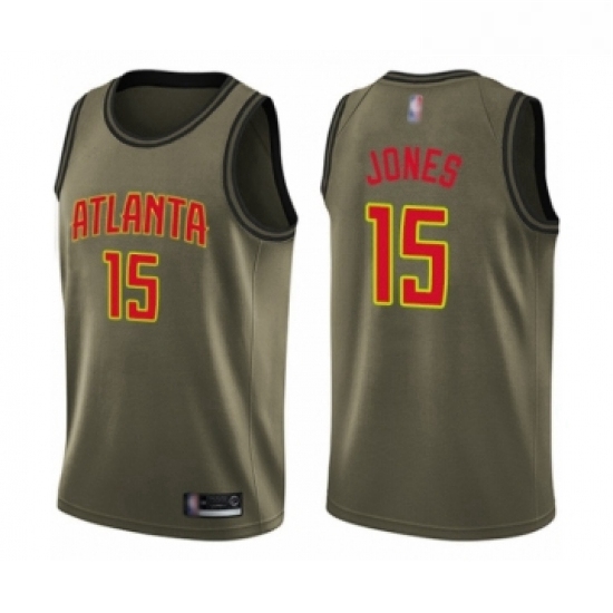 Youth Atlanta Hawks 15 Damian Jones Swingman Green Salute to Service Basketball Jersey