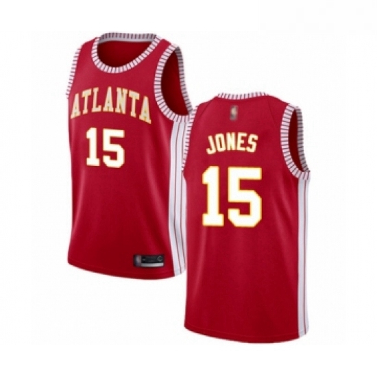 Youth Atlanta Hawks 15 Damian Jones Swingman Red Basketball Jersey Statement Edition