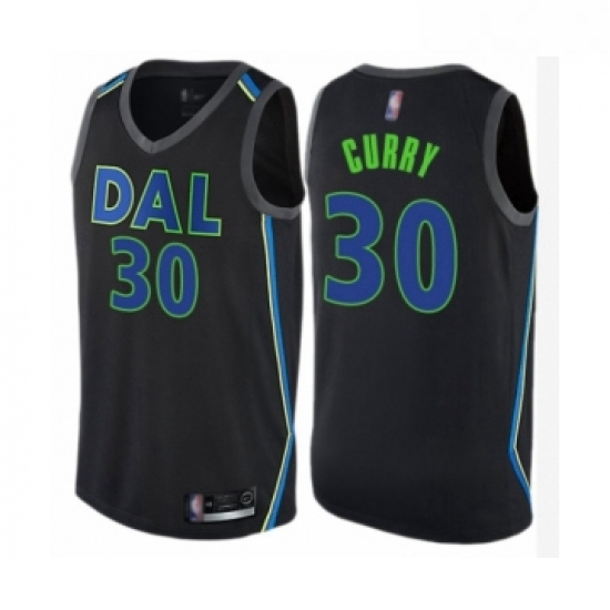 Womens Dallas Mavericks 30 Seth Curry Swingman Black Basketball Jersey City Edition