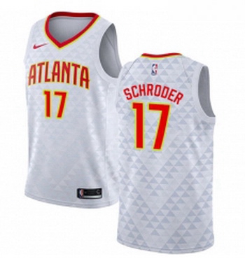 Womens Nike Atlanta Hawks 17 Dennis Schroder Authentic White NBA Jersey Association Edition