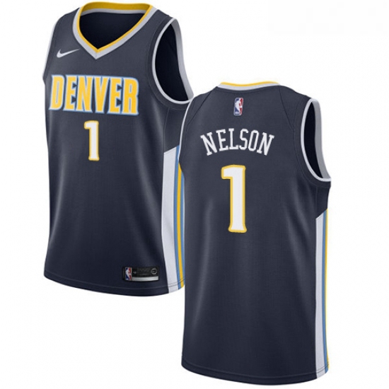 Womens Nike Denver Nuggets 1 Jameer Nelson Swingman Navy Blue Road NBA Jersey Icon Edition