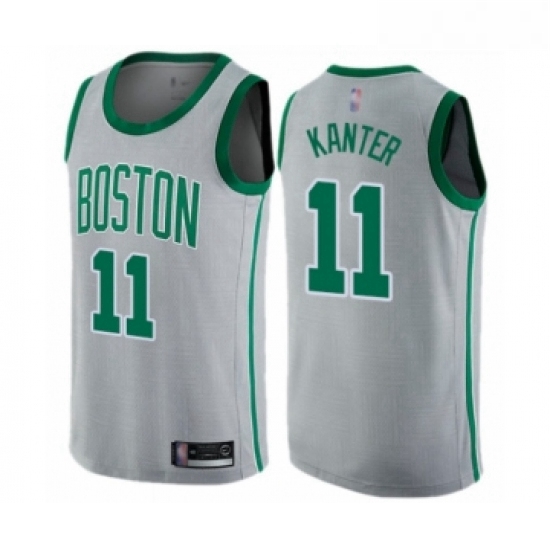 Womens Boston Celtics 11 Enes Kanter Swingman Gray Basketball Jersey City Edition