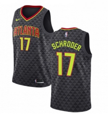 Womens Nike Atlanta Hawks 17 Dennis Schroder Swingman Black Road NBA Jersey Icon Edition