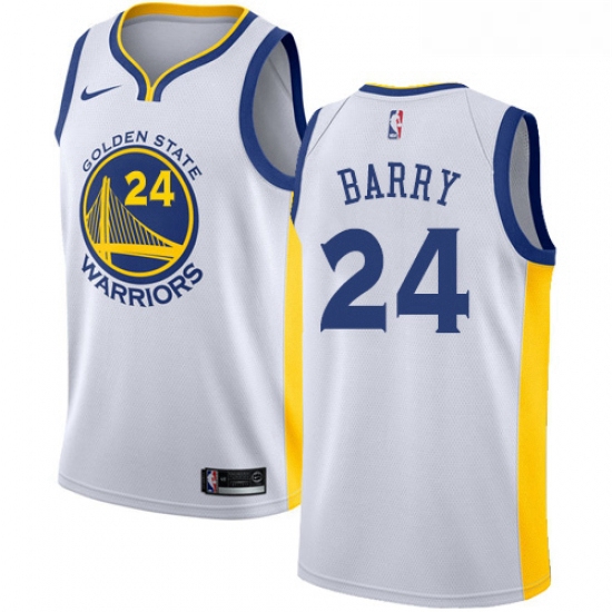 Womens Nike Golden State Warriors 24 Rick Barry Swingman White Home NBA Jersey Association Edition