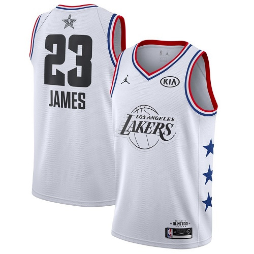 Lakers #23 LeBron James White Basketball Jordan Swingman 2019 Al