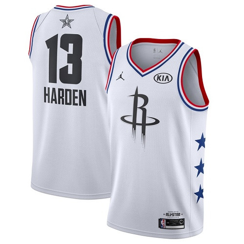 Rockets #13 James Harden White Basketball Jordan Swingman 2019 All Star Game Jersey