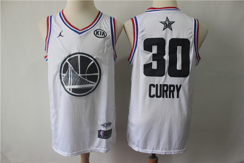 Warriors 30 Stephen Curry White 2019 NBA All Star Game Jordan Br