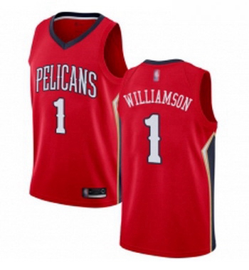 Womens Nike New Orleans Pelicans 1 Zion Williamson Red NBA Swingman Statement Edition Jersey