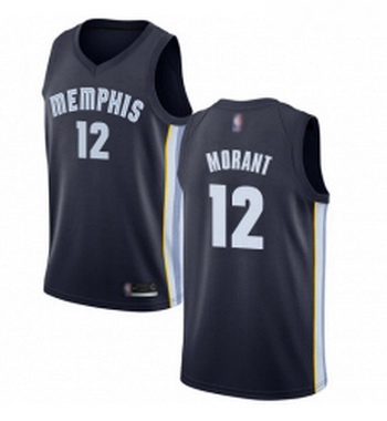 Womens Nike Memphis Grizzlies 12 Ja Morant Navy Blue NBA Swingman Icon Edition Jersey