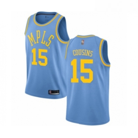 Womens Los Angeles Lakers 15 DeMarcus Cousins Swingman Blue Hardwood Classics Basketball Jersey