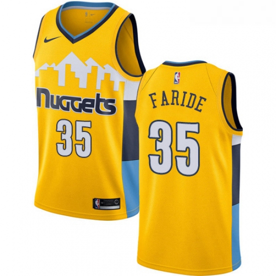 Womens Nike Denver Nuggets 35 Kenneth Faried Authentic Gold Alte