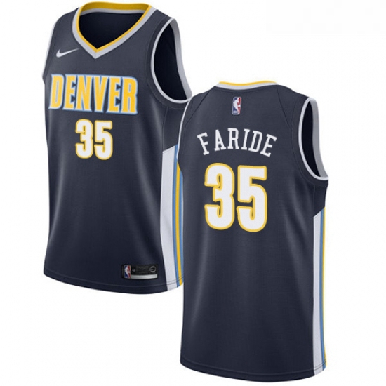 Womens Nike Denver Nuggets 35 Kenneth Faried Authentic Navy Blue